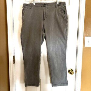 Old Navy Women’s Easy Chino Pants XL Gray Stretch Cotton Pull-On Casual